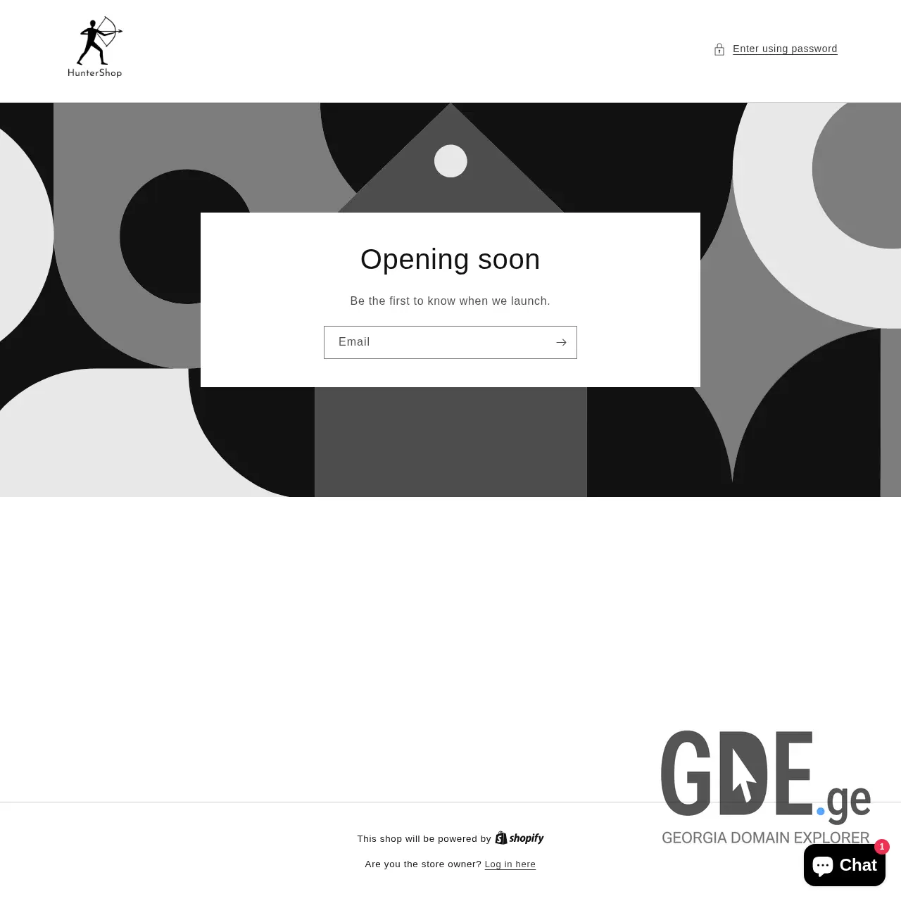 Screenshot of the site huntershop.ge at 2025-12-09