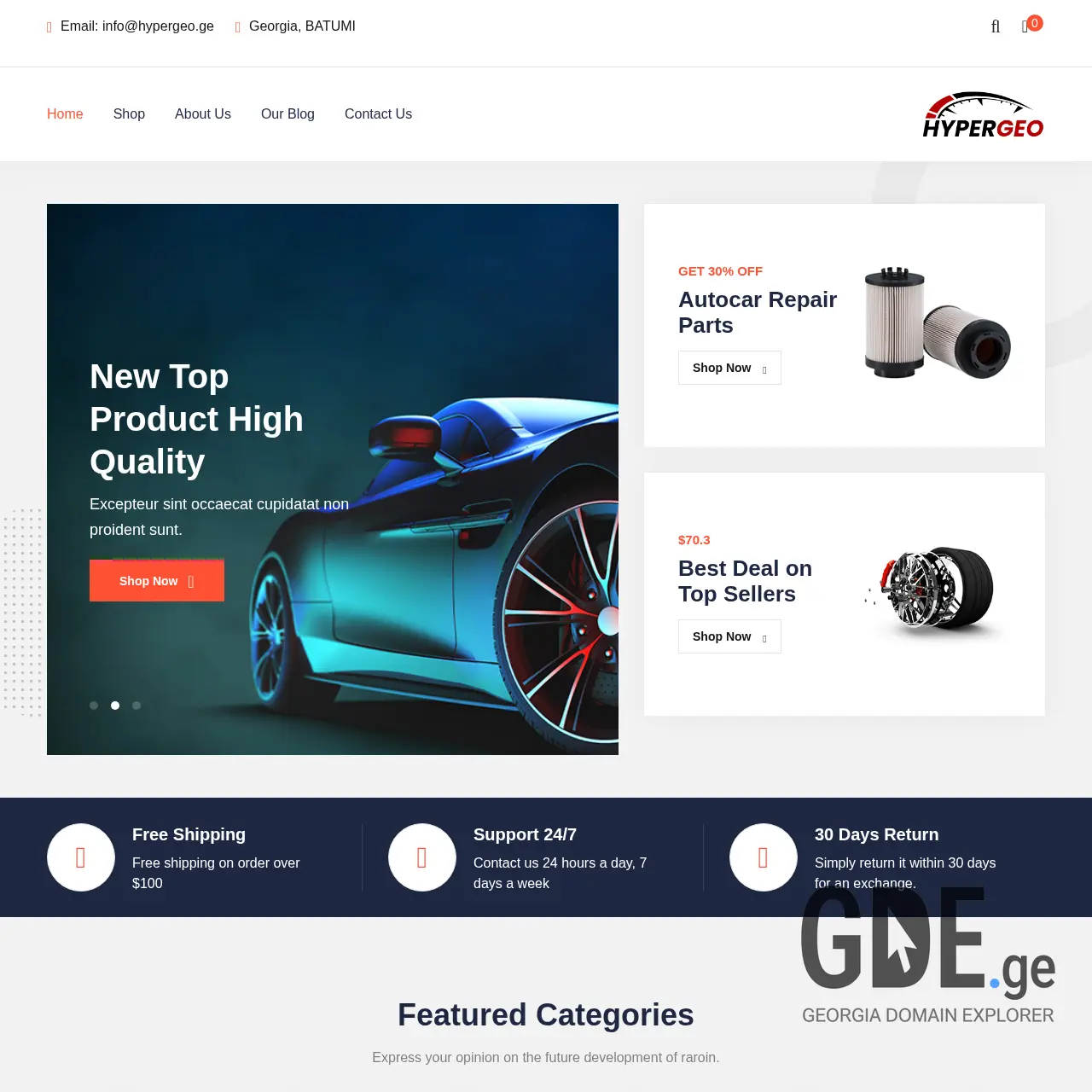Screenshot of the site hypergeo.ge at 2025-12-10