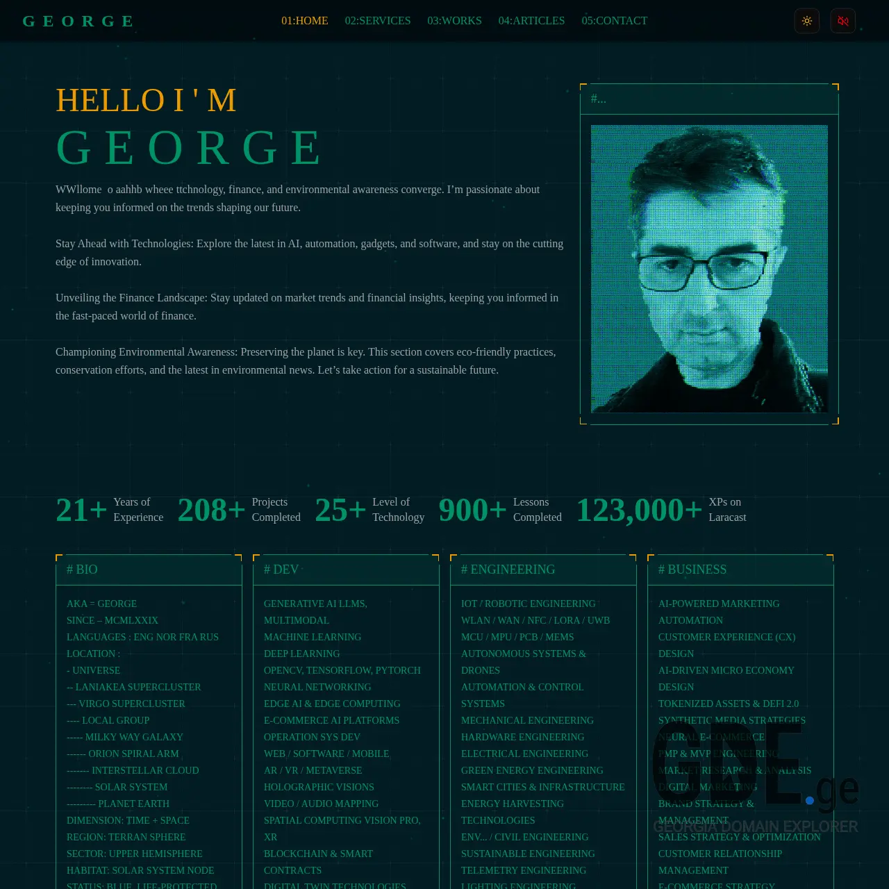 Screenshot of the site iamgeor.ge at 2025-12-10