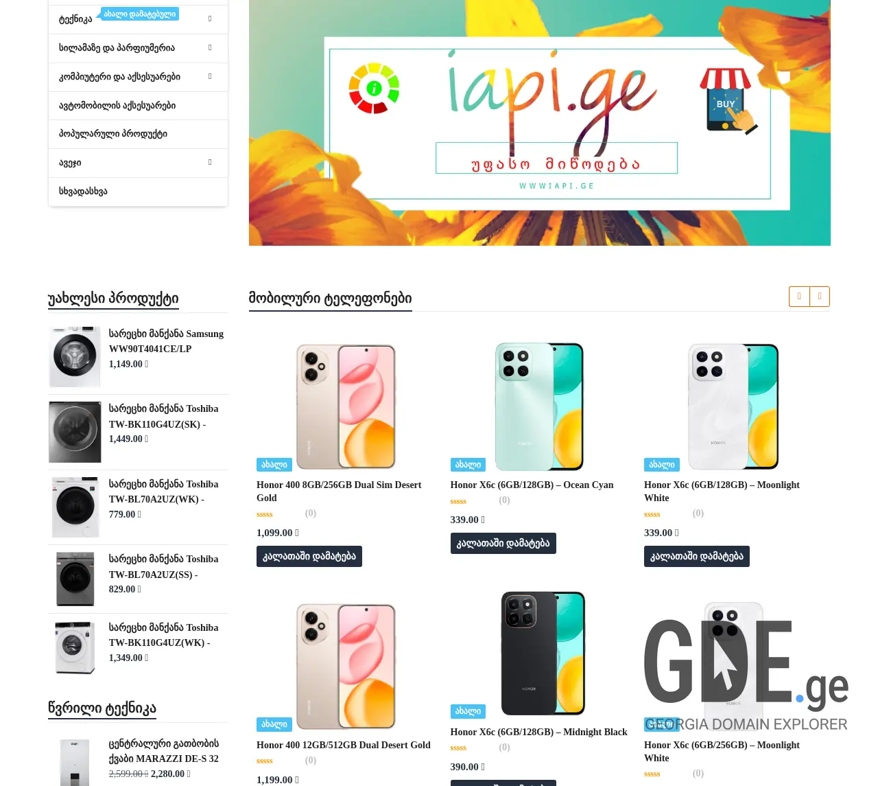 Screenshot of the site iapi.ge at 2025-12-20