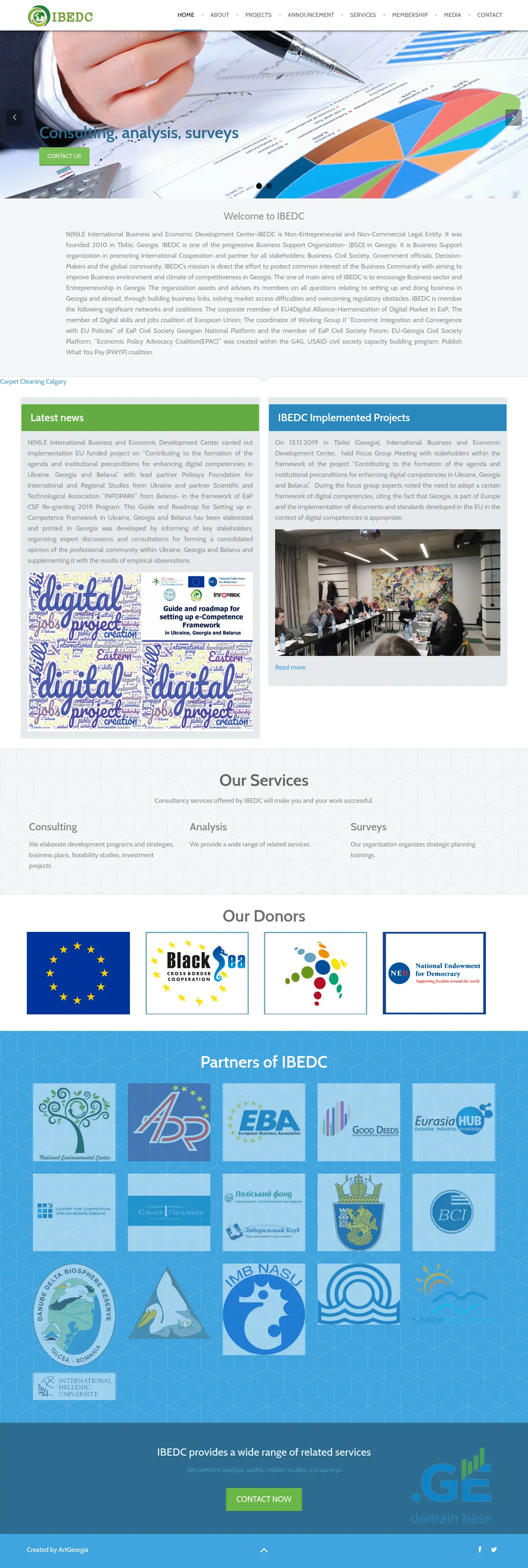 Screenshot of the site ibedc.ge