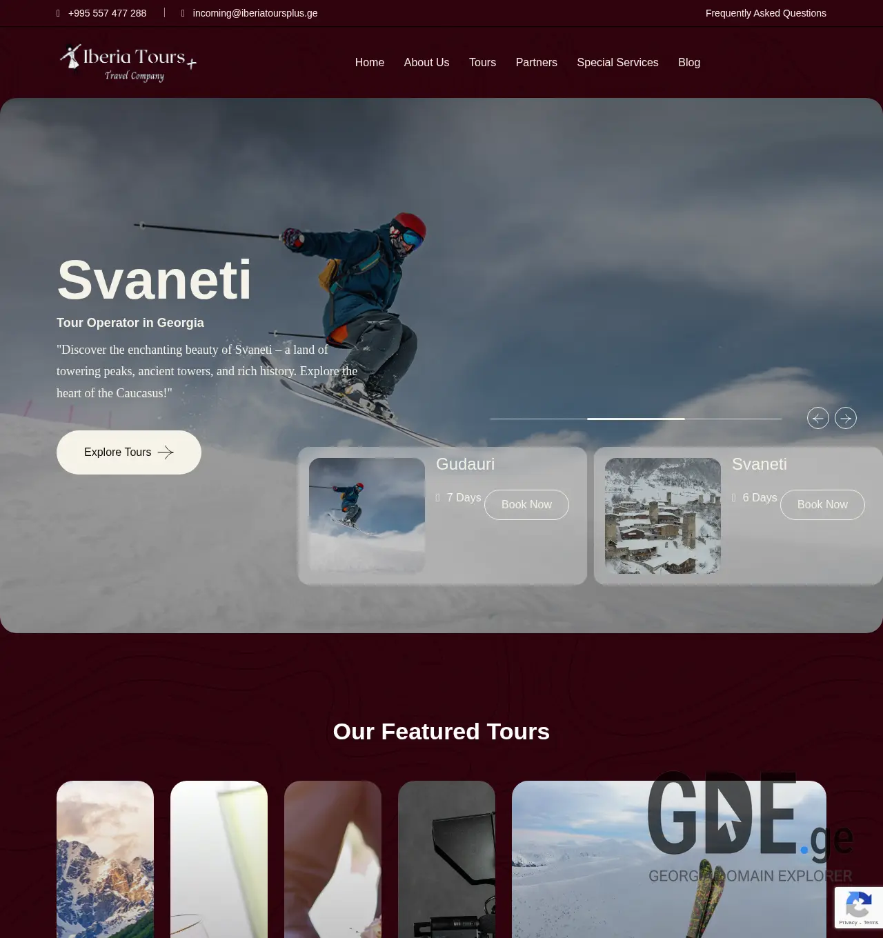 Screenshot of the site iberiatoursplus.ge at 2025-11-29