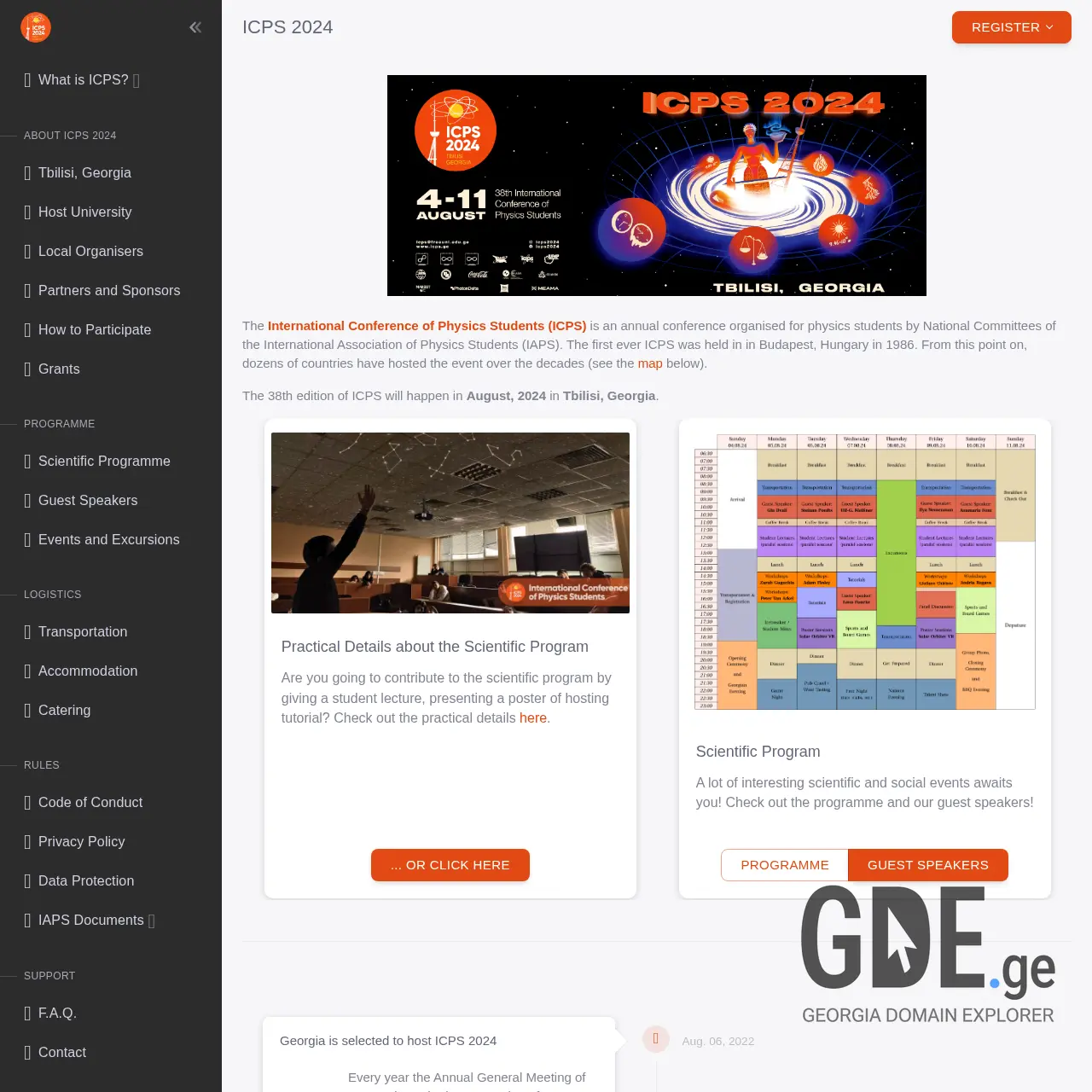 Screenshot of the site icps.ge at 2025-12-09