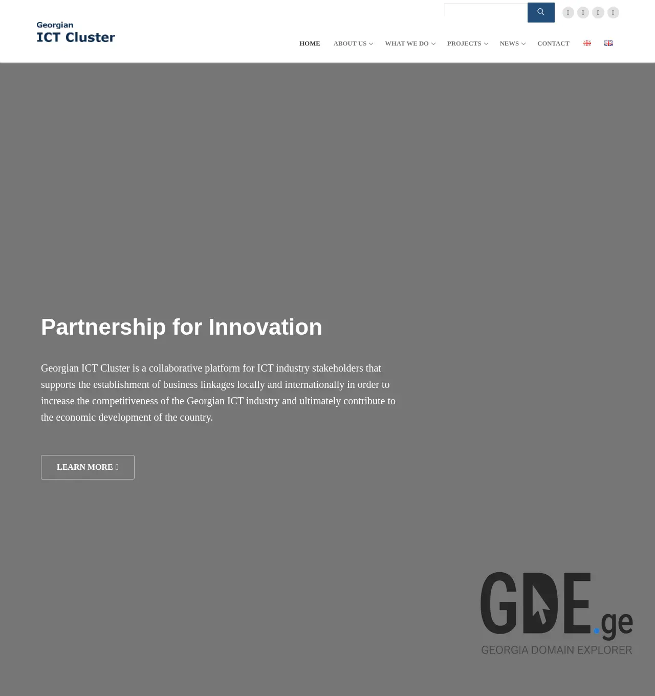 Screenshot of the site ictcluster.ge at 2025-11-30