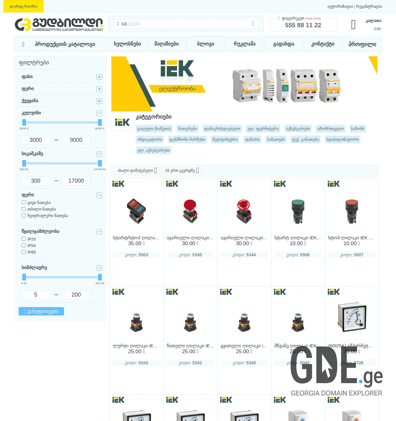 Screenshot of the site iek.ge at 2025-11-30