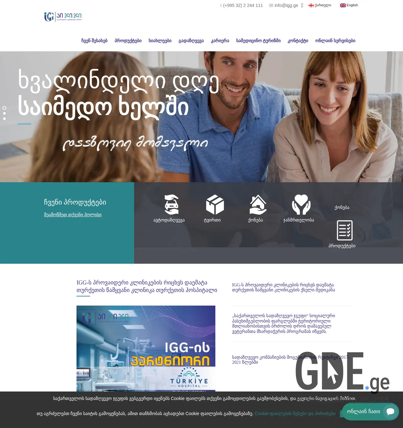 Screenshot of the site igg.ge at 2025-11-29