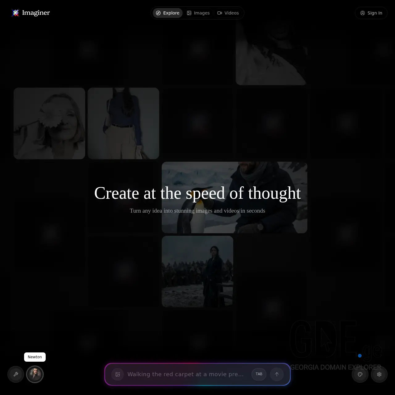 Screenshot of the site imaginer.ge at 2026-02-06