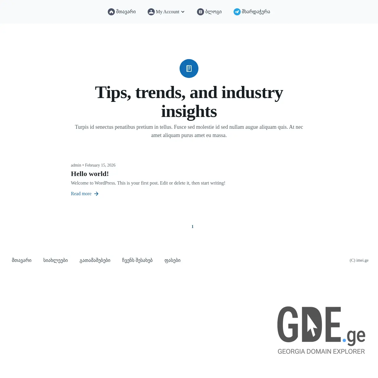 Screenshot of the site imei.ge at 2026-02-27