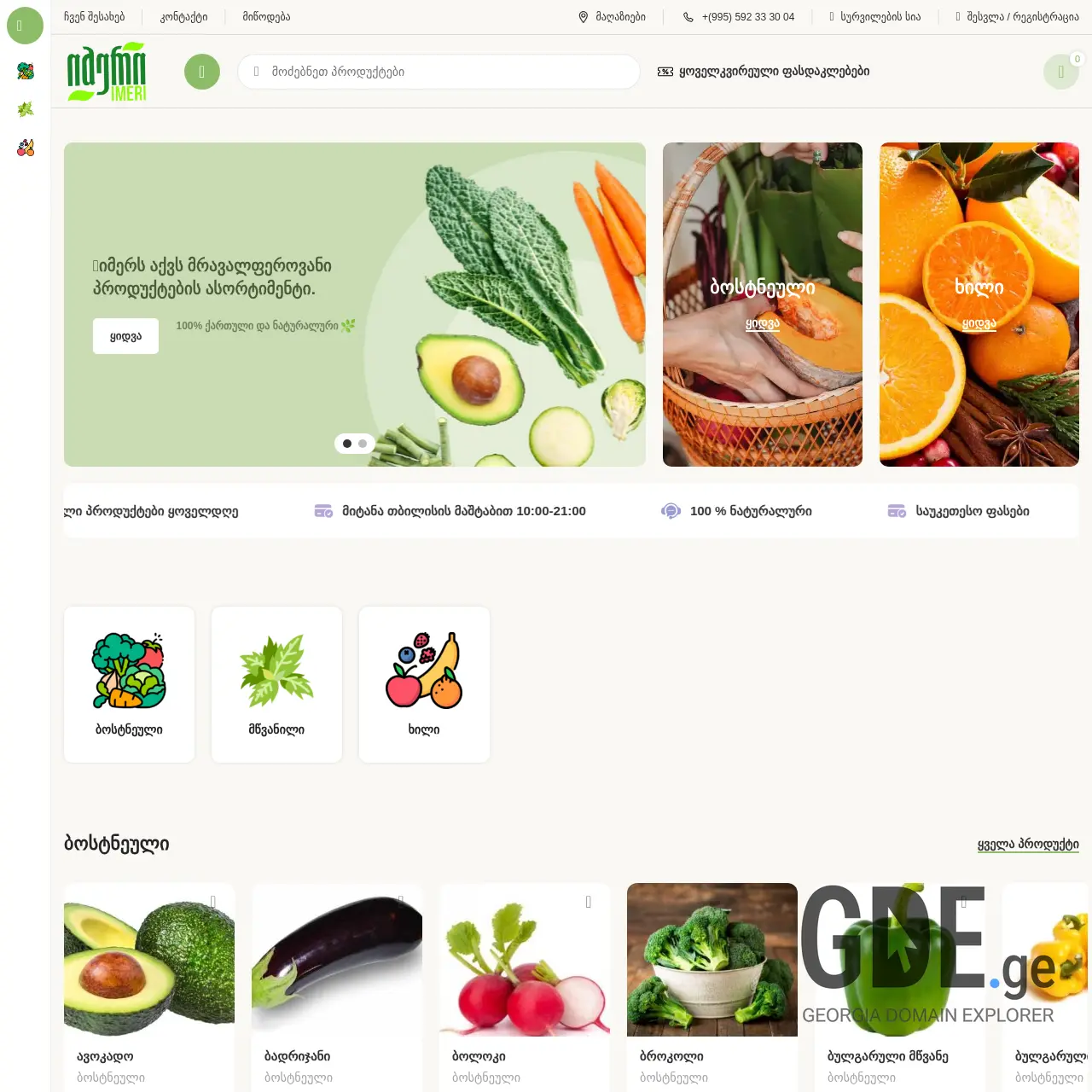 Screenshot of the site imeri2020.ge at 2025-12-10