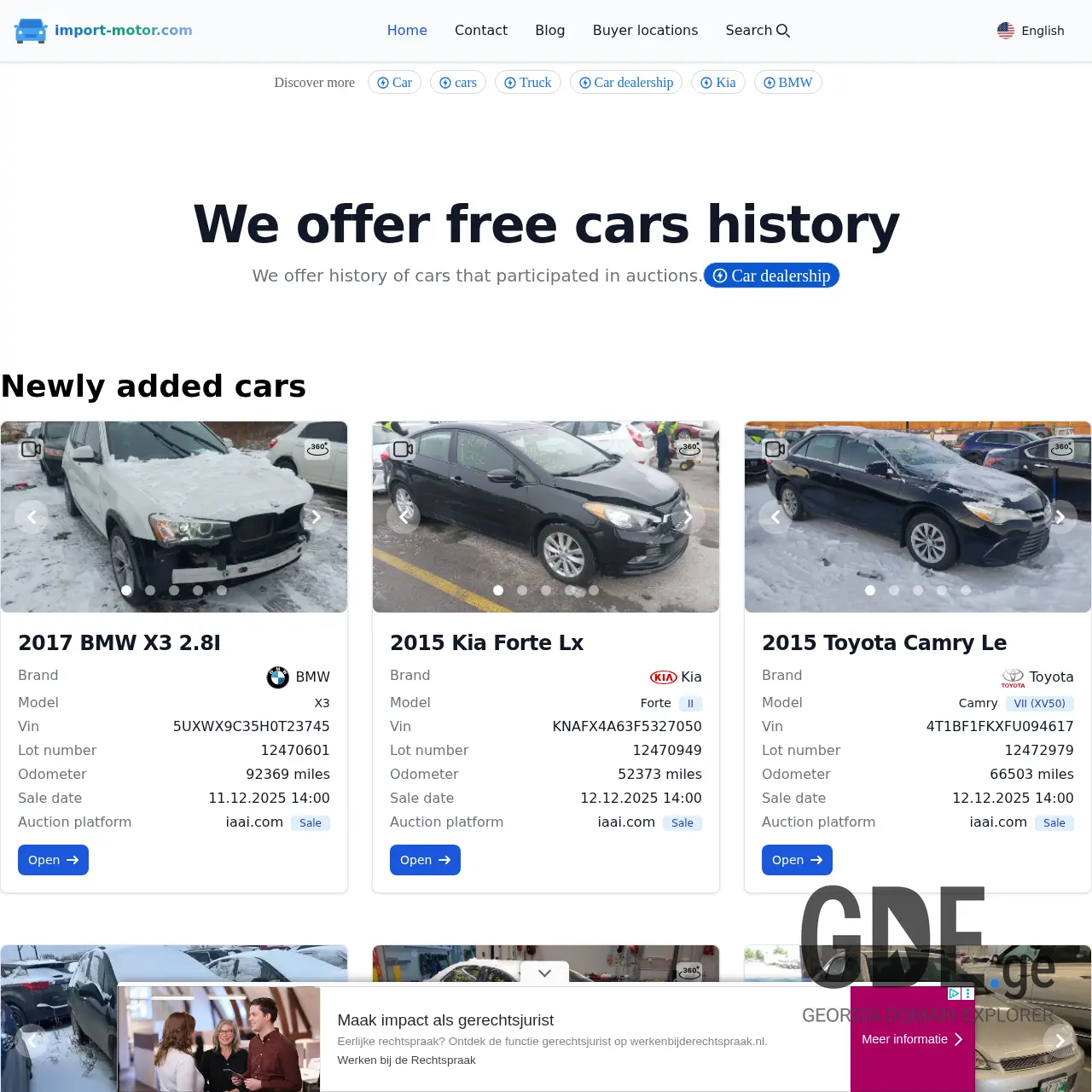 Screenshot of the site importmotor.ge at 2025-12-10