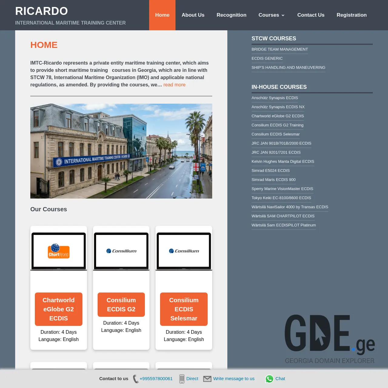Screenshot of the site imtc-ricardo.edu.ge at 2025-12-14