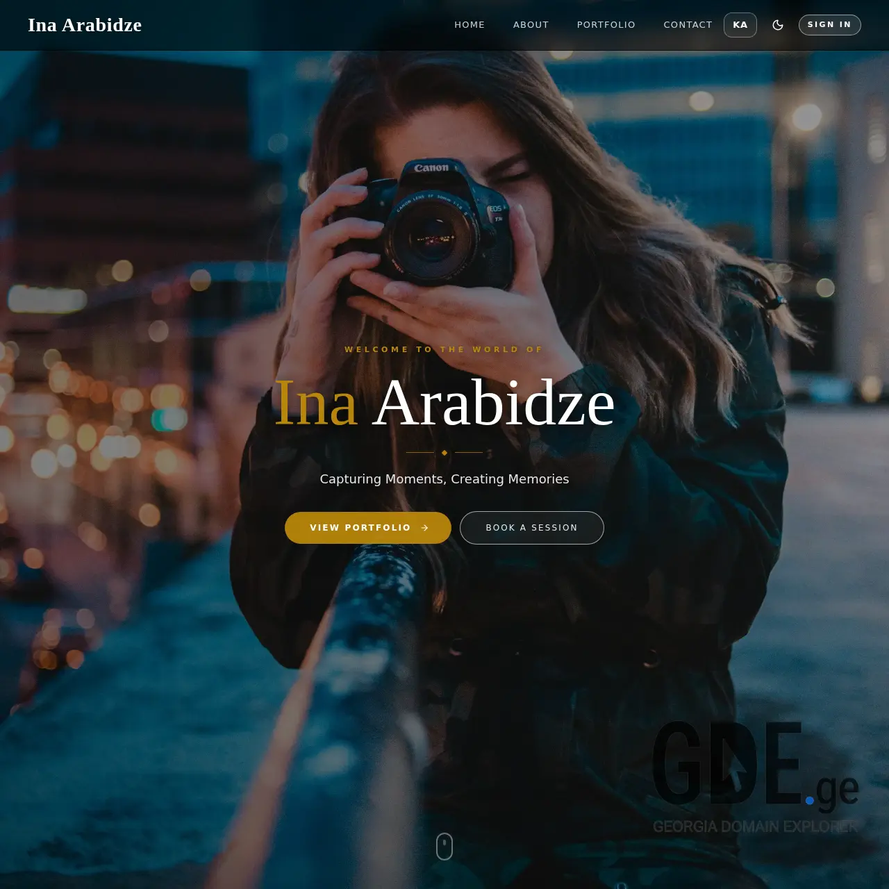 Screenshot of the site inart.ge at 2026-02-11