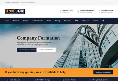 Скриншот inc.ge