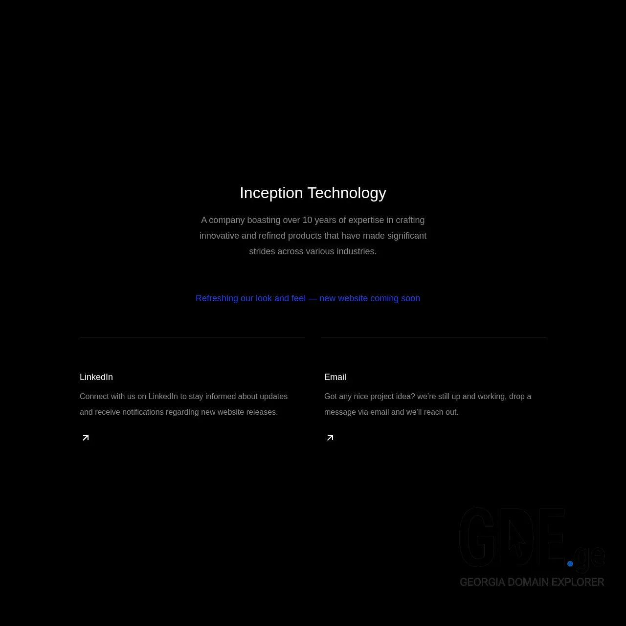 Screenshot of the site inception.ge at 2025-12-10