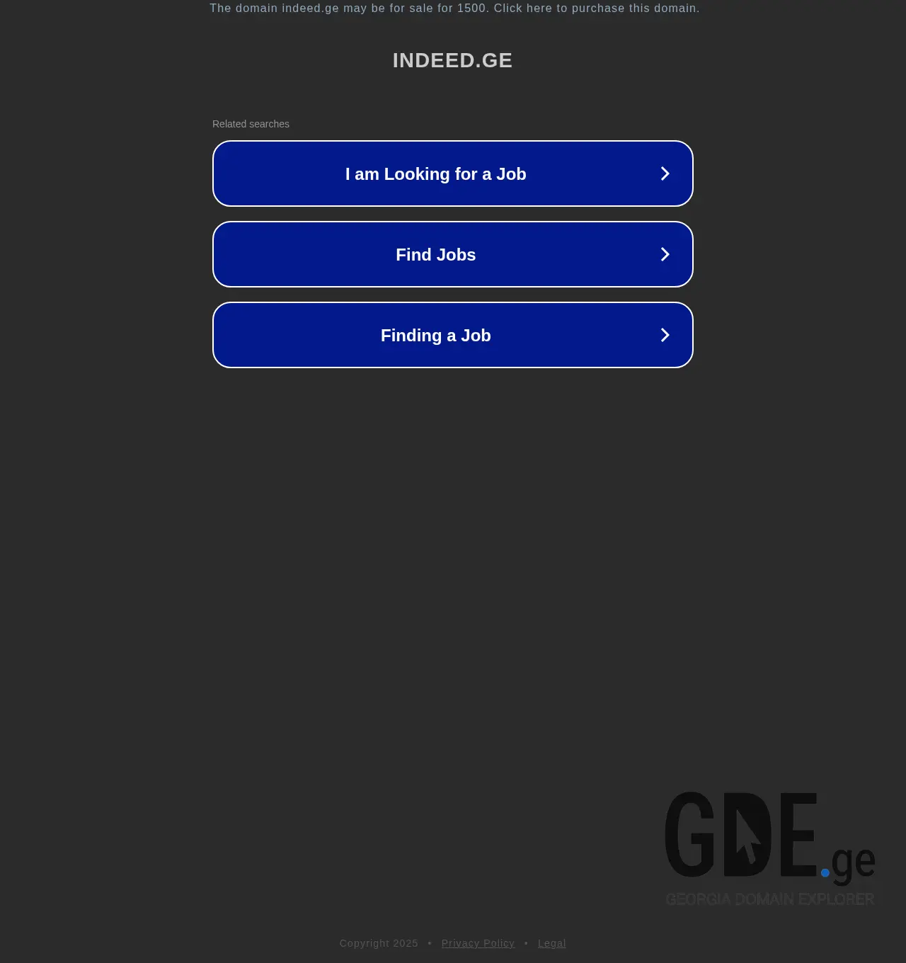 Screenshot of the site indeed.ge at 2025-11-30