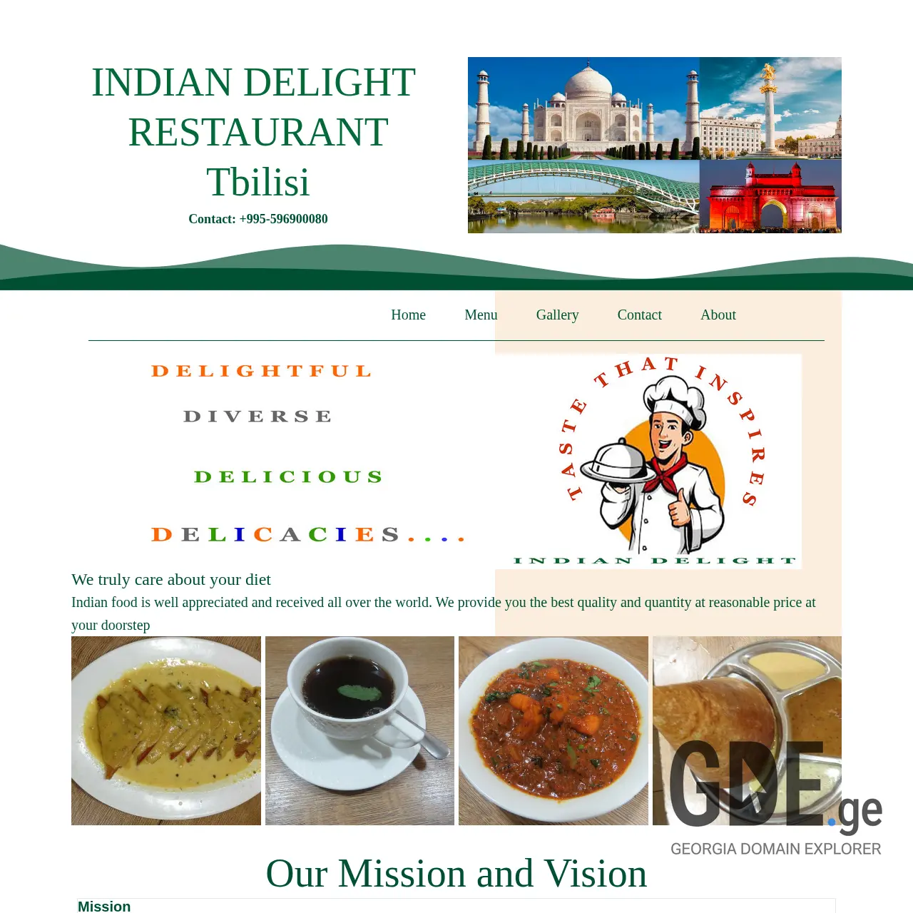Screenshot of the site indiandelight.ge at 2025-12-09