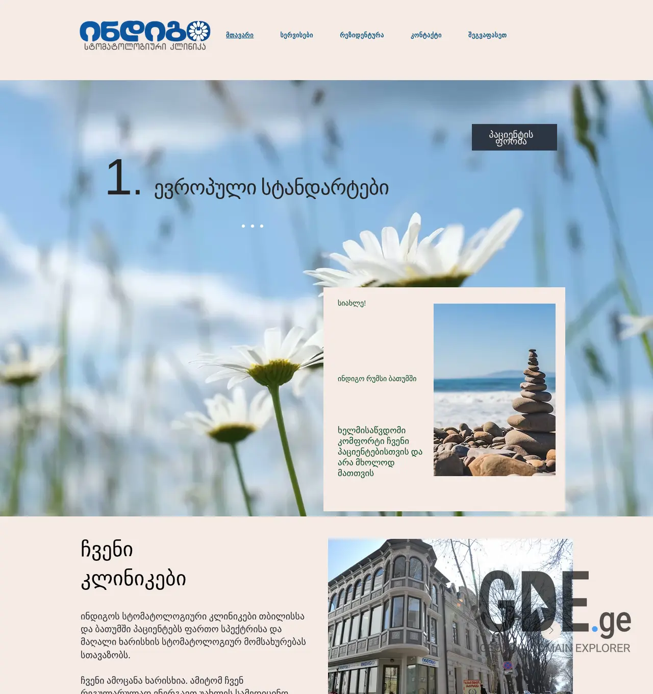 Screenshot of the site indigo.ge at 2025-11-29
