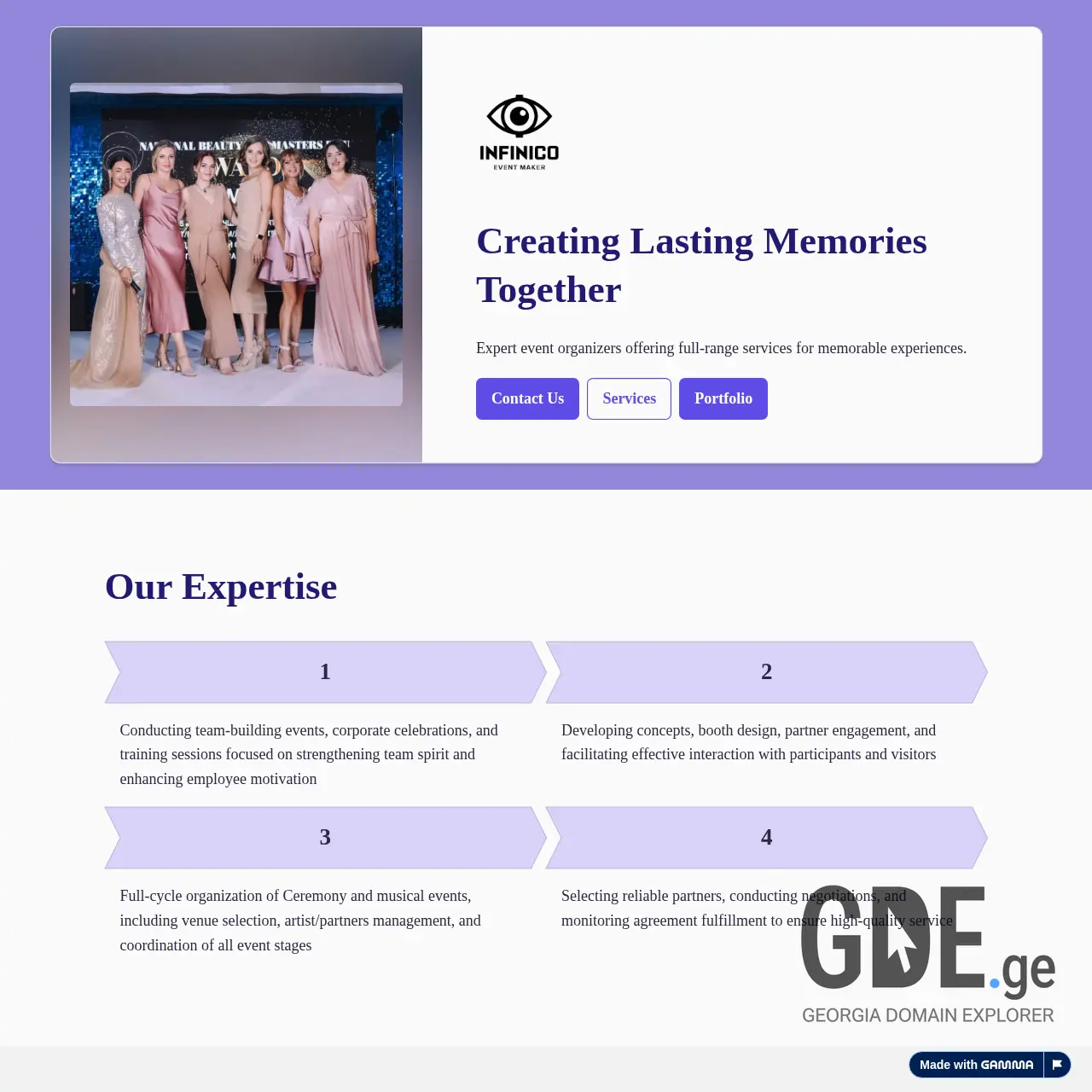 Screenshot of the site infinico.ge at 2025-12-09