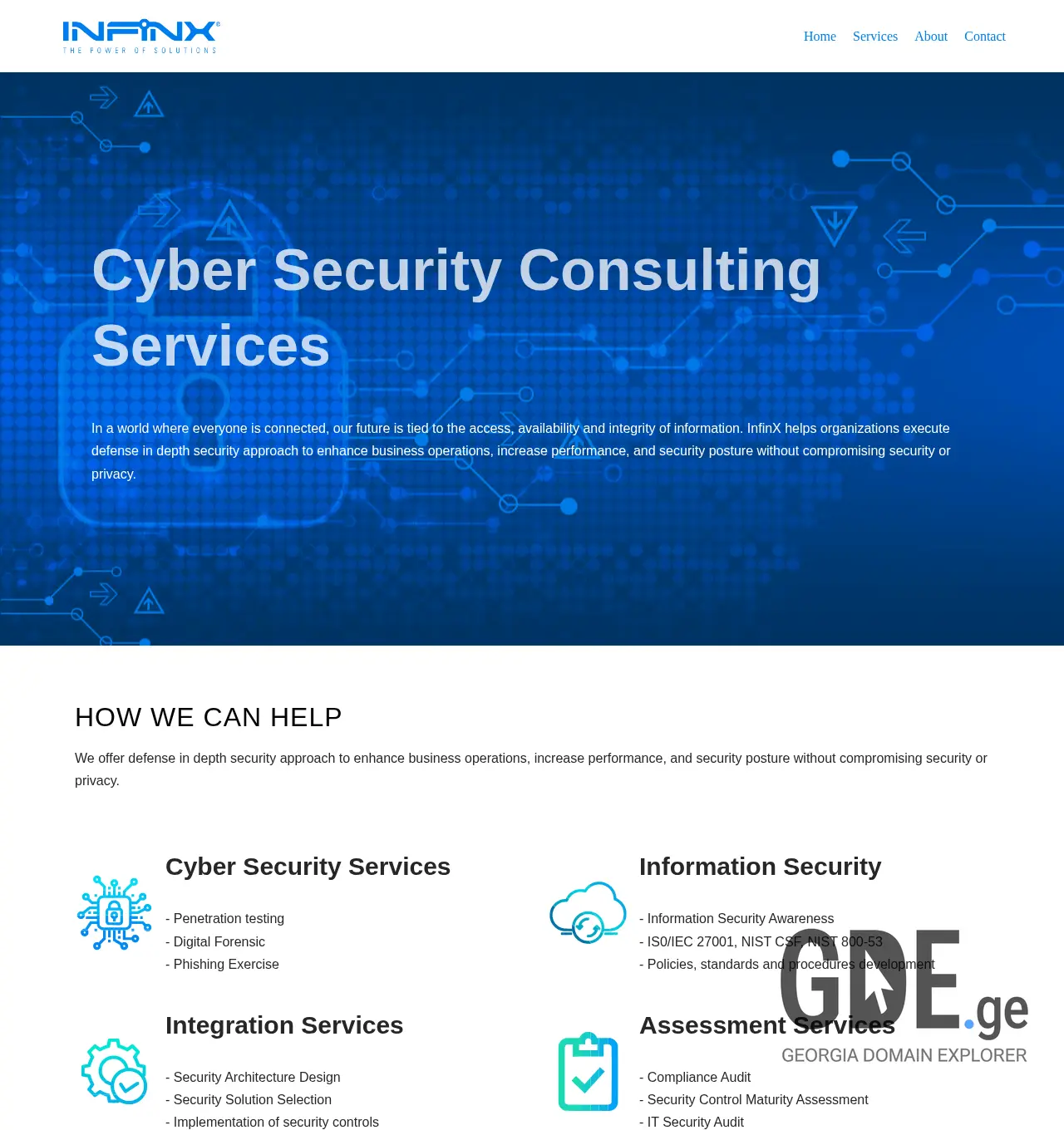 Screenshot of the site infinx.ge at 2025-12-02