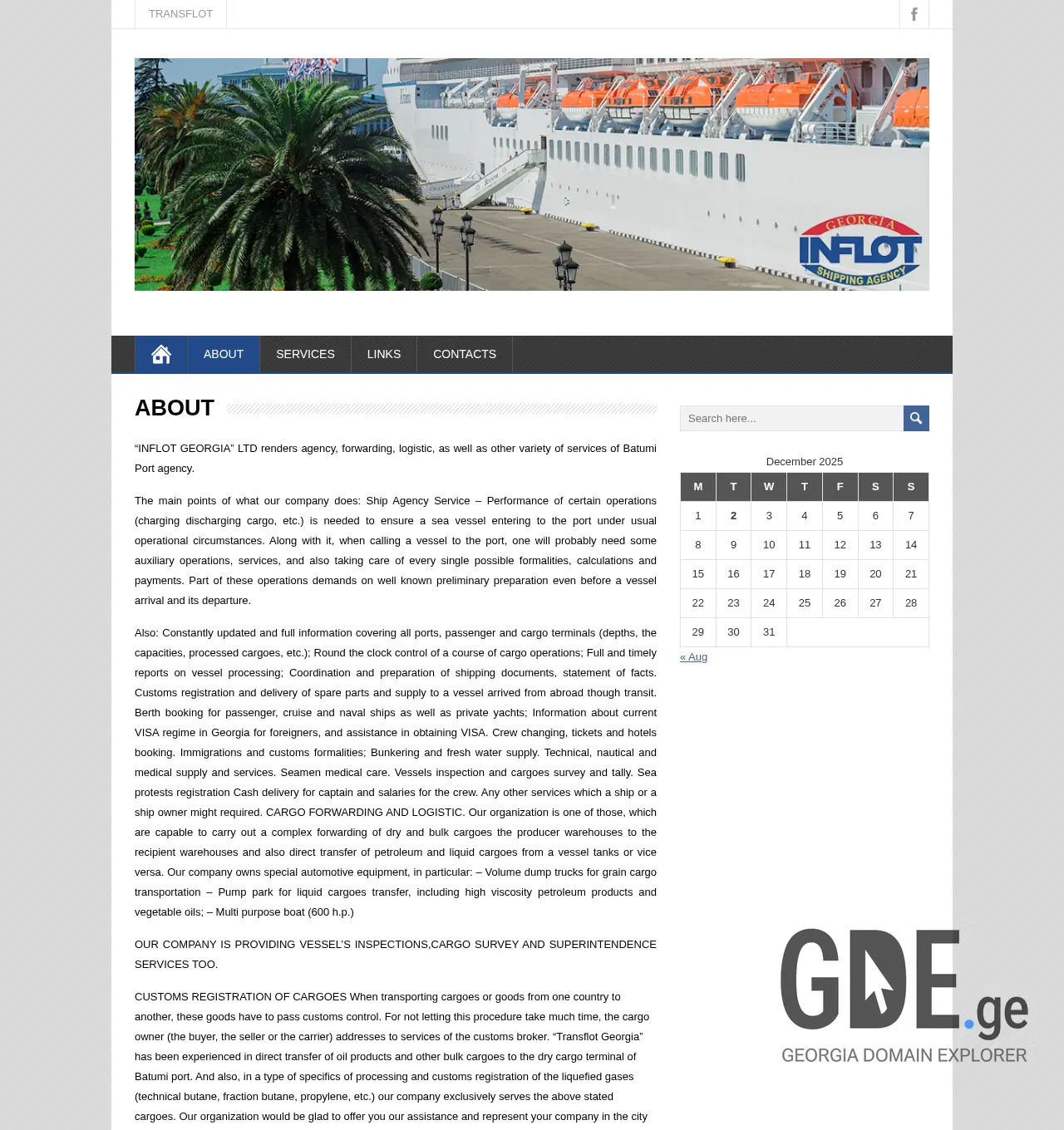 Screenshot of the site inflot.ge at 2025-12-02