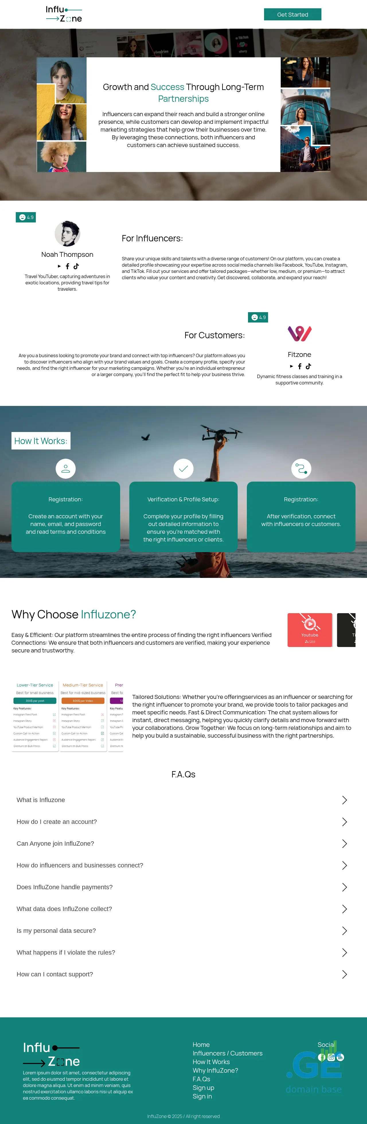 Screenshot of the site influzone.ge