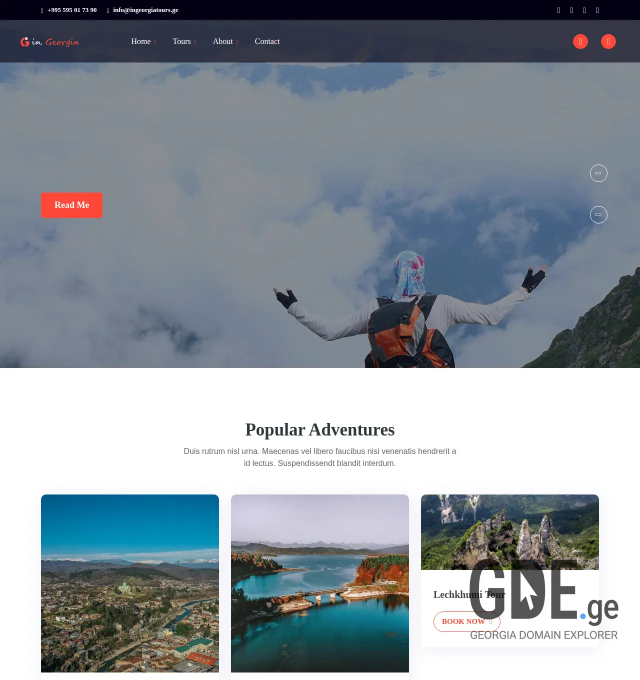 Screenshot of the site ingeorgiatours.ge at 2025-12-06
