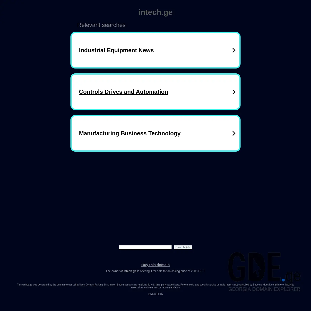 Screenshot of the site intech.ge at 2025-12-09