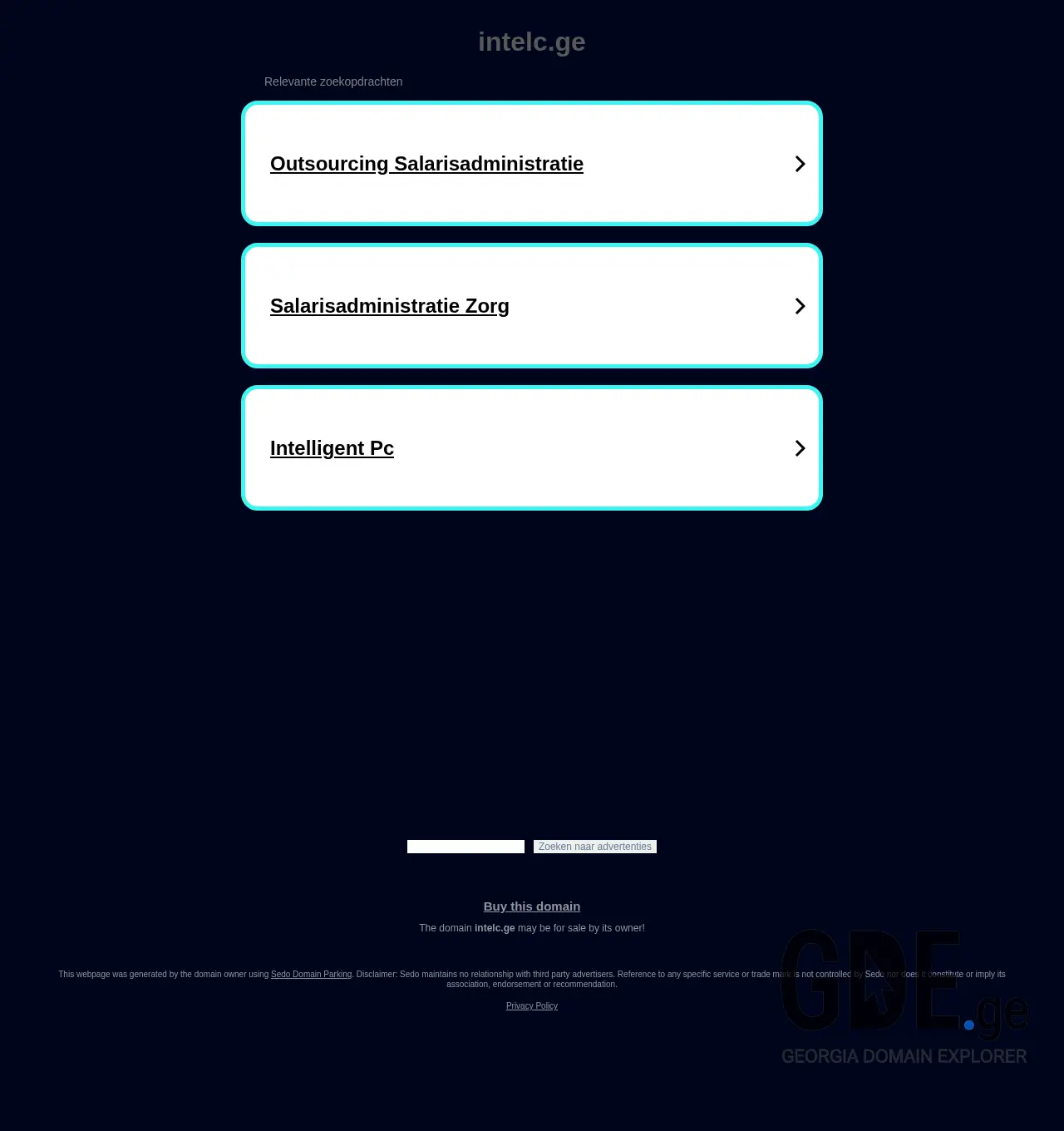 Screenshot of the site intelc.ge at 2025-11-29