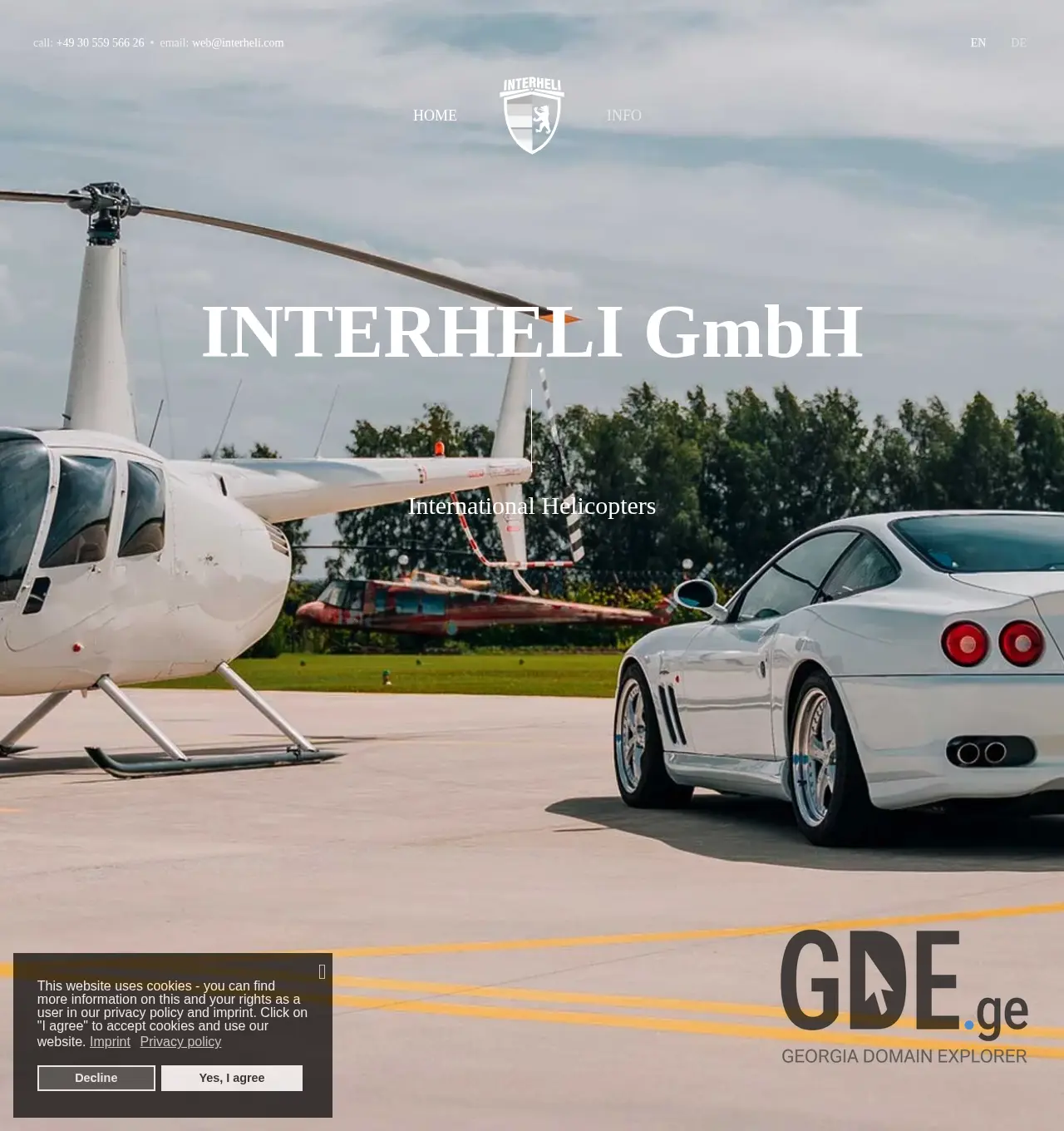 Screenshot of the site interheli.ge at 2025-11-30