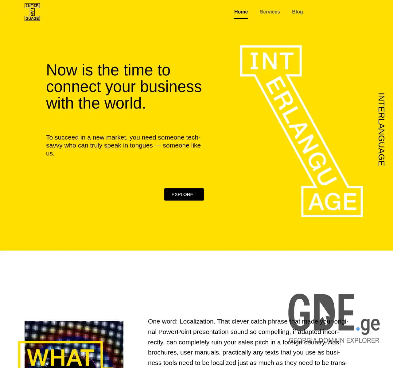 Screenshot of the site interlangua.ge at 2025-11-26