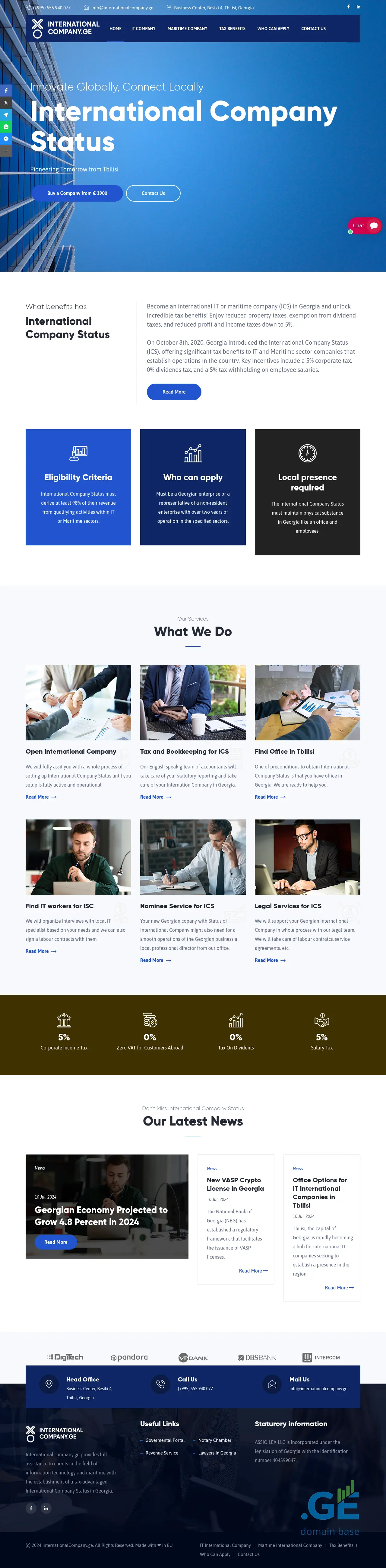 Screenshot of the site internationalcompany.ge