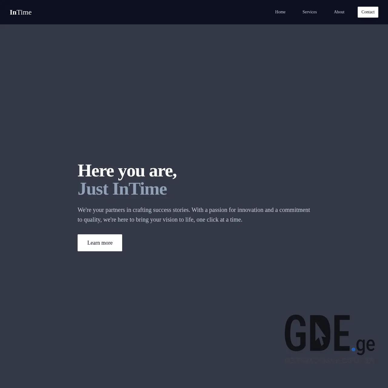 Screenshot of the site intime.ge at 2025-12-09