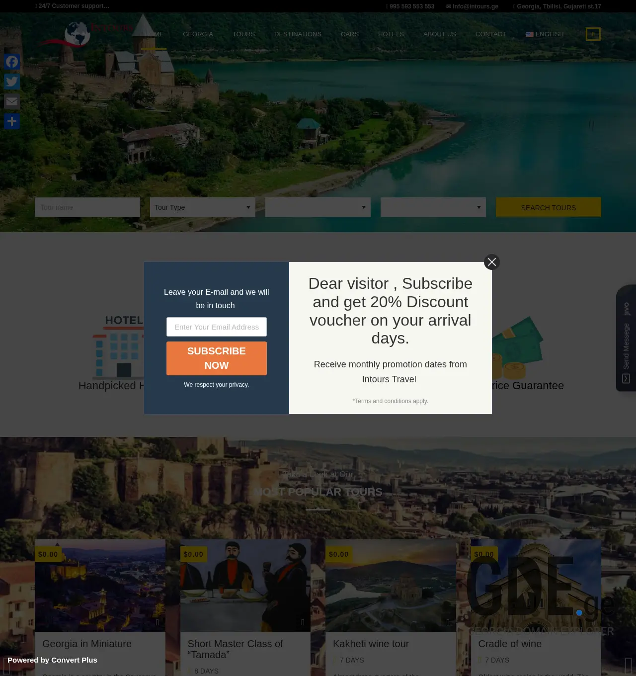 Screenshot of the site intours.ge at 2025-12-02