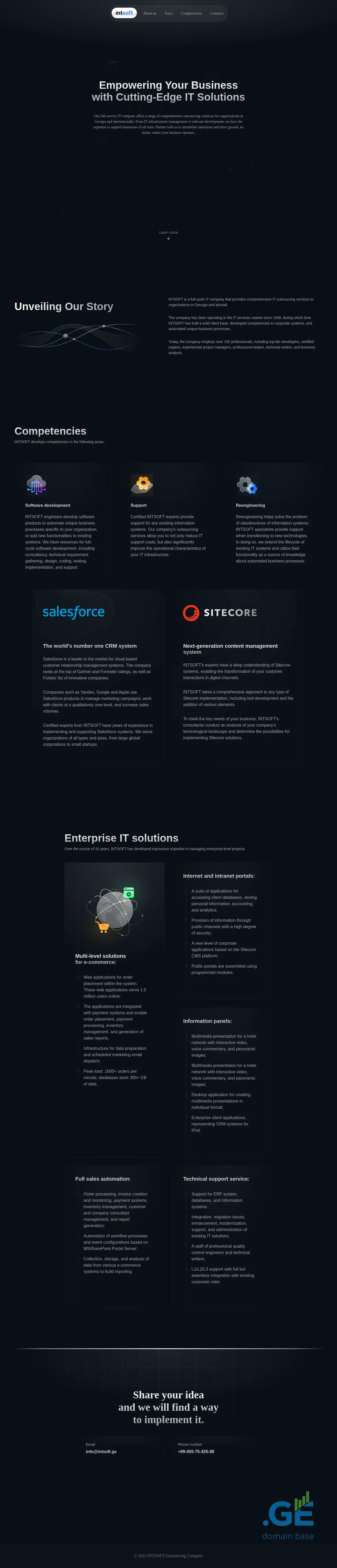 Screenshot of the site intsoft.ge