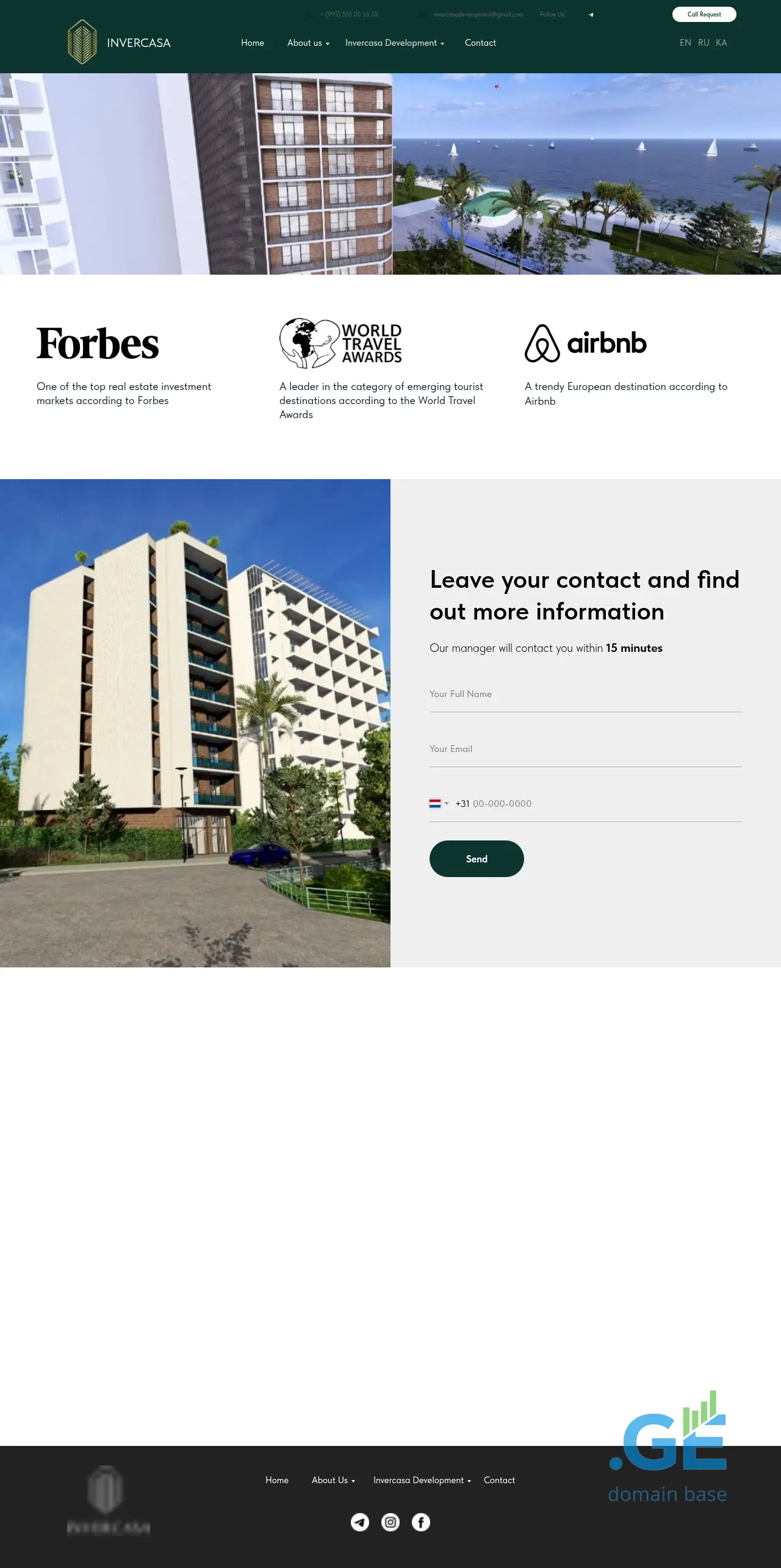 Screenshot of the site invercasa.ge