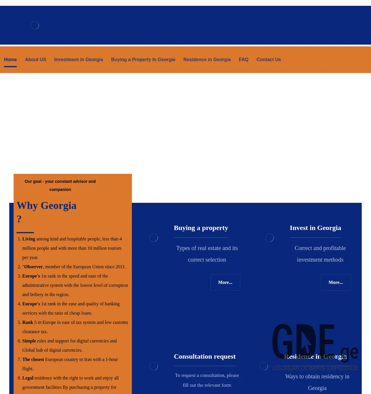 Screenshot of the site investgroup.ge at 2025-12-02