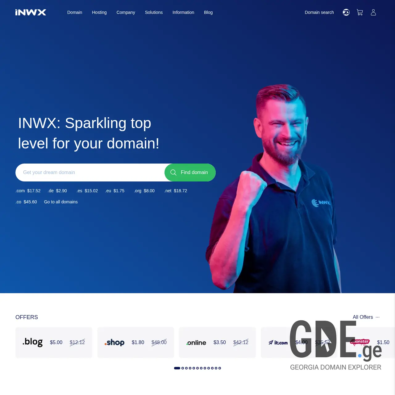 Screenshot of the site inwx.com at 2025-12-14