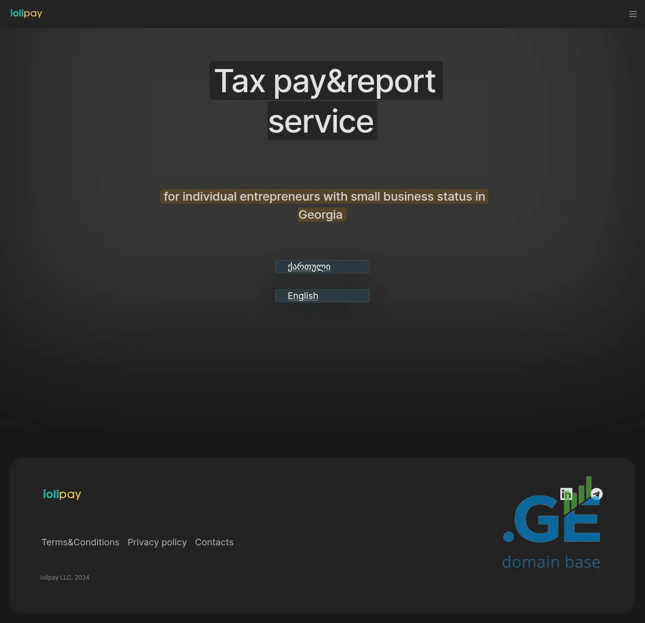 Screenshot of the site iolipay.ge