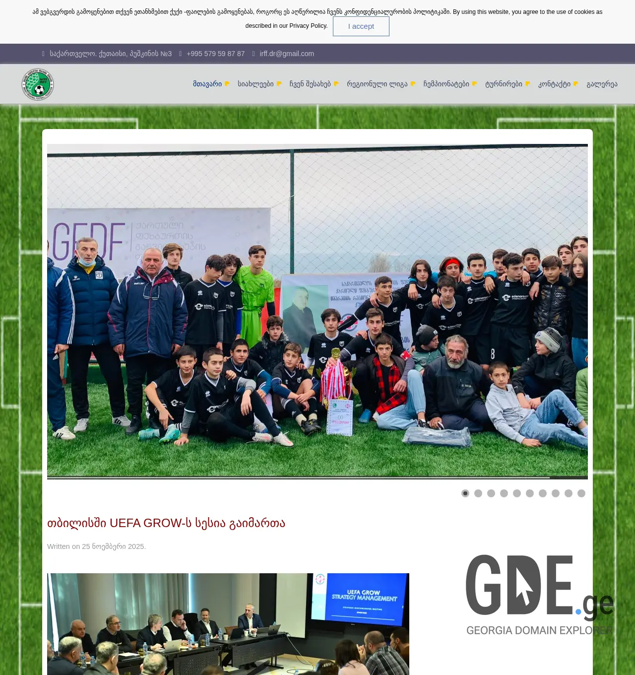 Screenshot of the site irff.ge at 2025-11-29