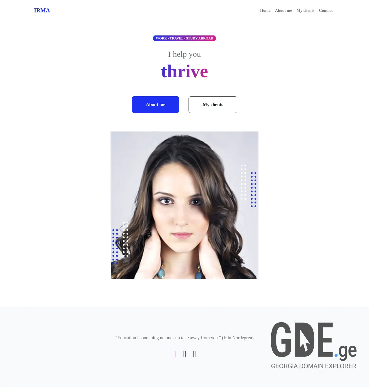 Screenshot of the site irma.ge at 2025-12-02