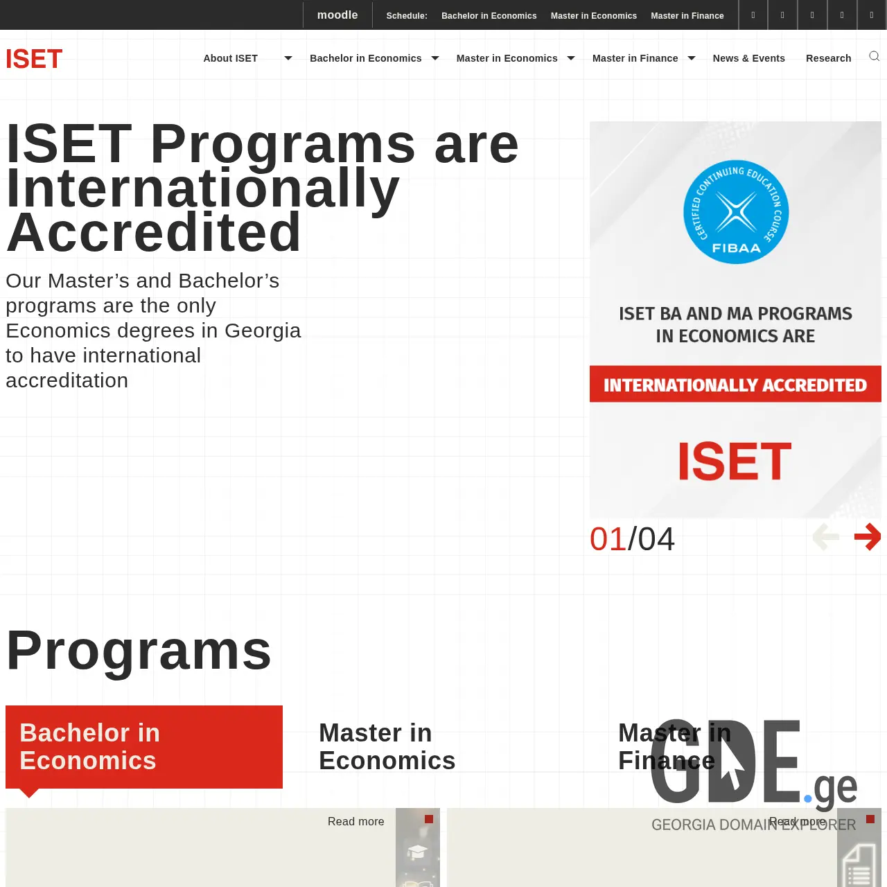 Screenshot of the site iset.edu.ge at 2025-12-18
