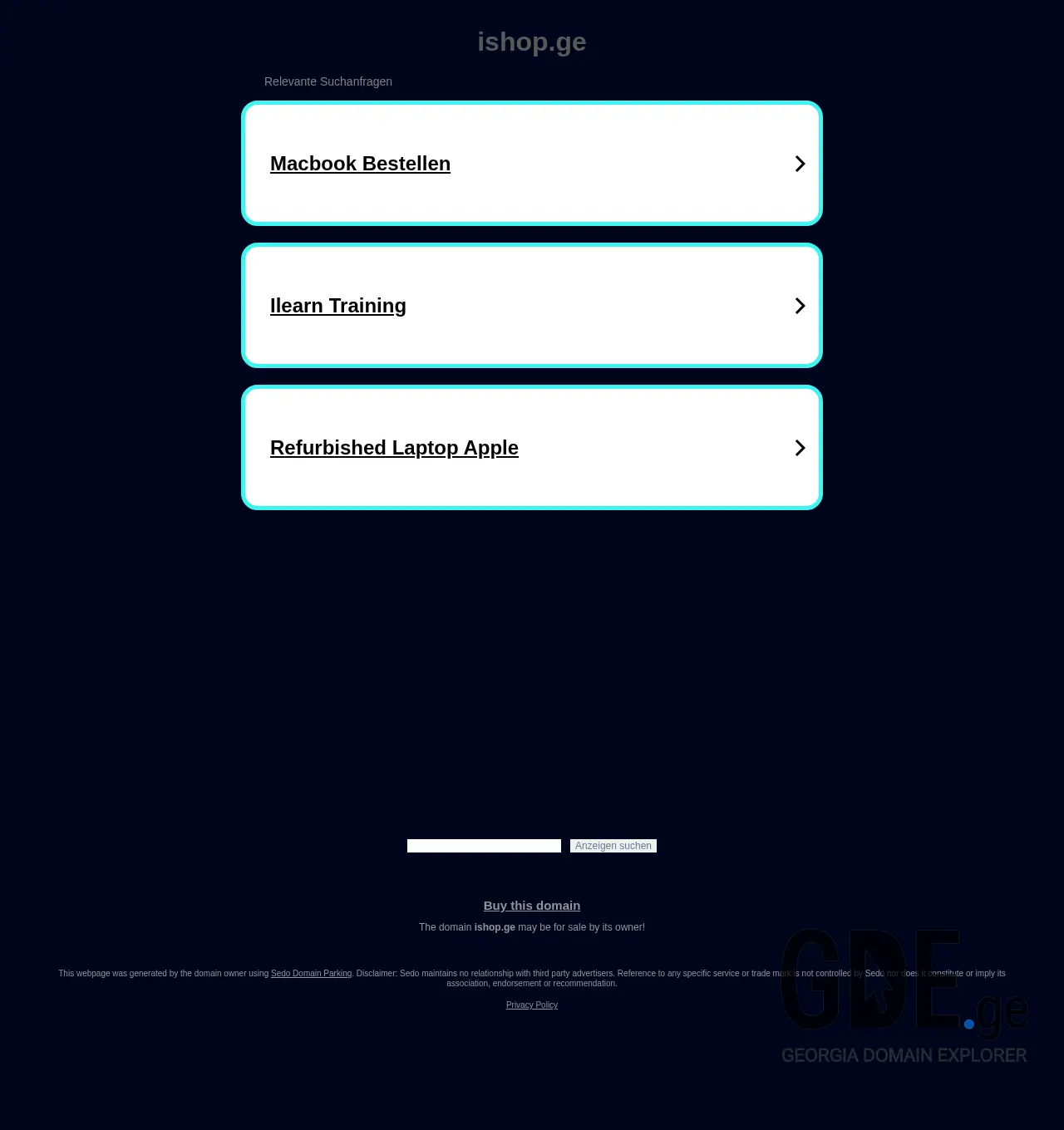 Screenshot of the site ishop.ge at 2025-11-29