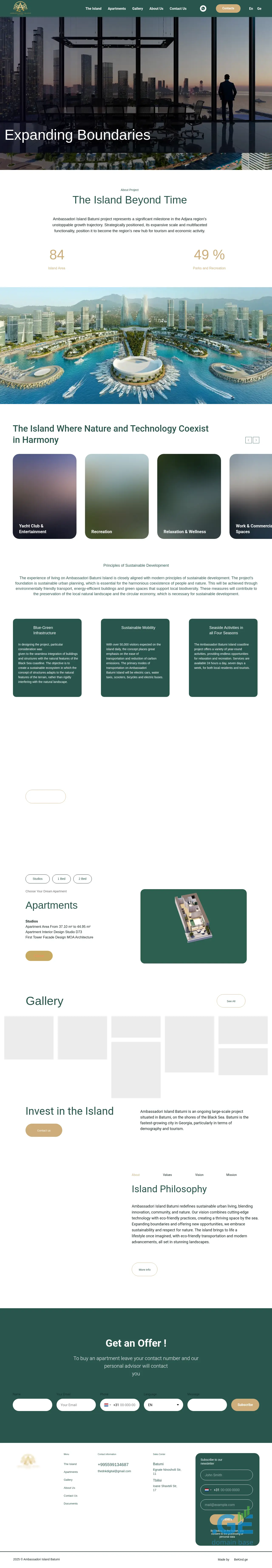 Screenshot of the site islandambassadori.ge