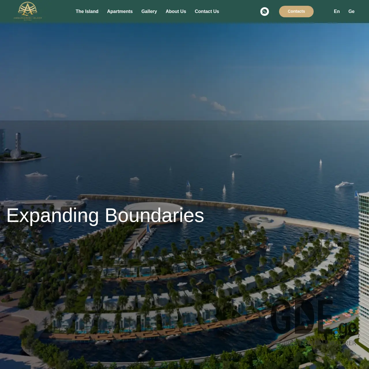 Screenshot of the site islandambassadori.ge at 2025-12-14
