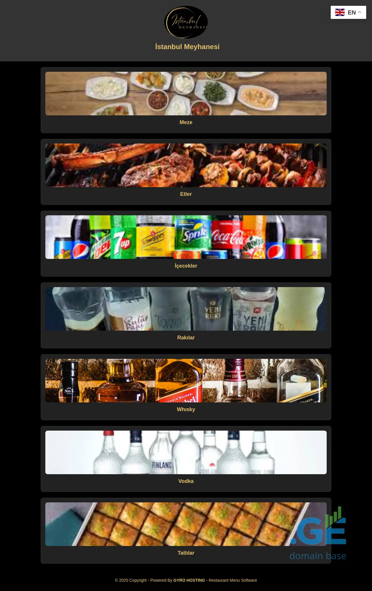 Screenshot of the site istanbulmeyhanesi.ge at 2025-10-08