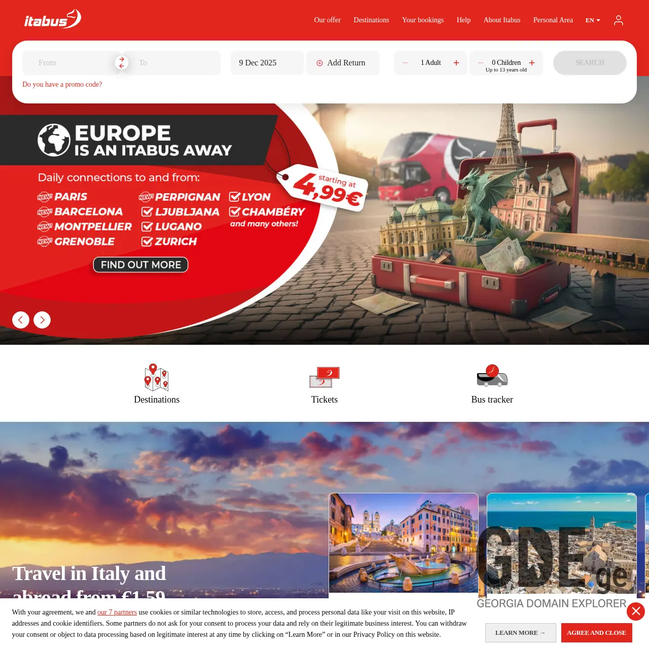 Screenshot of the site itabus.ge at 2025-12-09