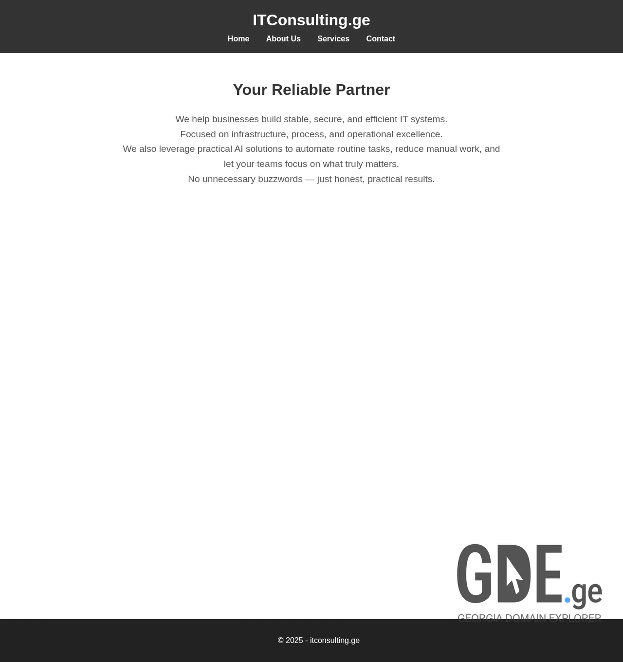 Screenshot of the site itconsulting.ge at 2025-11-30