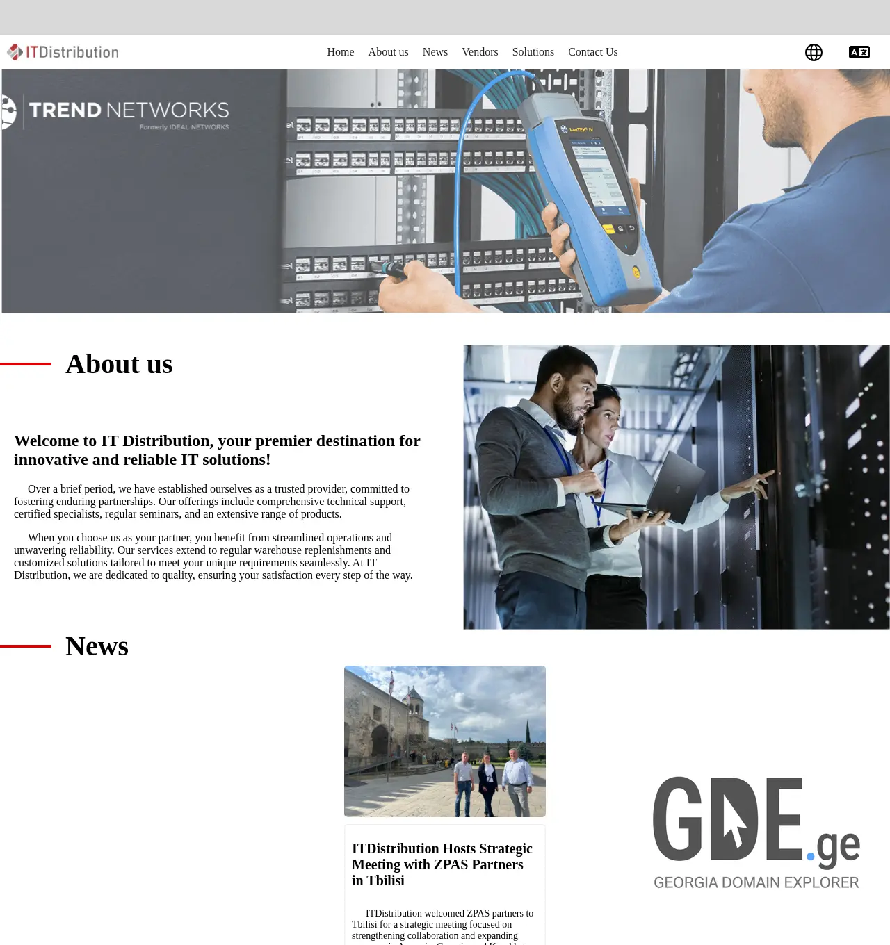Screenshot of the site itdistribution.ge at 2025-11-30