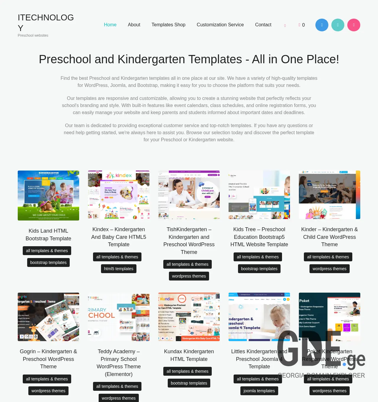 Screenshot of the site itechnology.ge at 2025-11-30