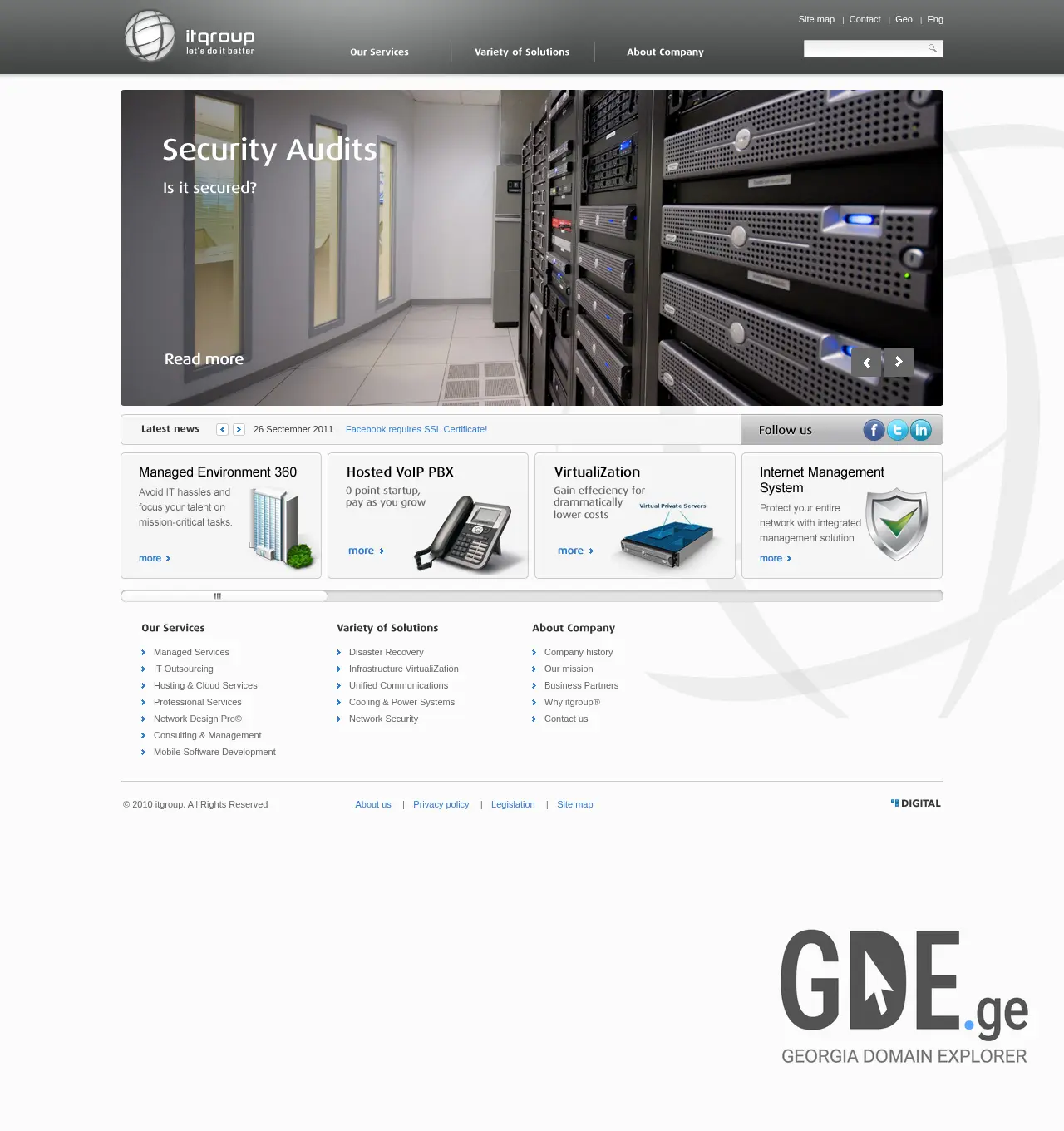 Screenshot of the site itgroup.ge at 2025-12-02